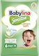 Babylino Sensitive Cotton Soft Πάνες με Αυτοκόλλητο No. 6 για 13-18kg 14τμχ