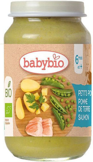 Babybio Meniu bebelusi cu Aromă de Mazăre-Cartofi & Somon 200gr pentru 6+ Luni