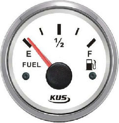 Eval Boat Fuel Level Measurement Instrument 04508-INOXFuel Gauge Stainless Steel/White 52mm