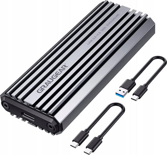 Graugear Θήκη για Σκληρό Δίσκο M.2 PCI Express NVME με σύνδεση Type-C σε Γκρι χρώμα