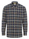 Men's Shirt Long Sleeve Checked Navy Blue