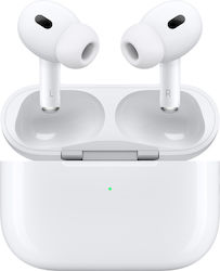 Apple AirPods Pro 2nd Generation (Lightning) In-ear Bluetooth Handsfree Ακουστικά με Αντοχή στον Ιδρώτα και Θήκη Φόρτισης Λευκά