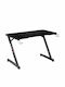 Gaming Office Hero 2.5 Wooden Black with Metal Legs 120x60x75cm