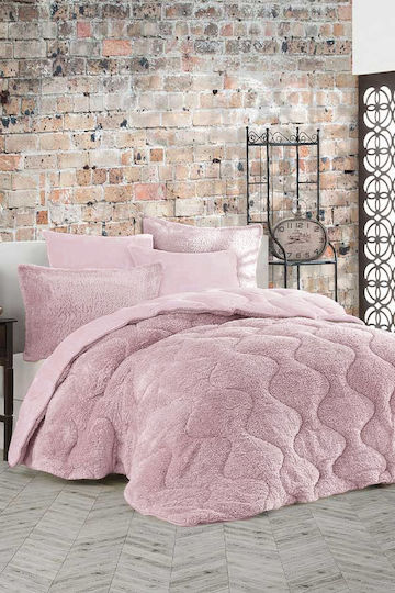 Saray Home Κουβερτοπάπλωμα Σετ Μονό 160x220εκ. Softwell Ροζ 2τμχ