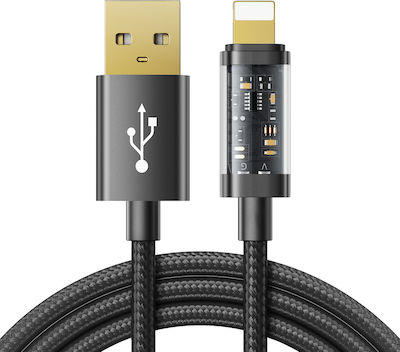 Joyroom S-UL012A12 Geflochten USB-A zu Lightning Kabel 20W Schwarz 1.2m