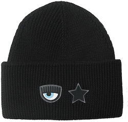 Chiara Ferragni Beanie Γυναικείος Σκούφος Πλεκτός σε Μαύρο χρώμα