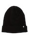 222.BU03.112 Beanie Unisex Beanie with Rib Knit in Black color 222.BU03.112