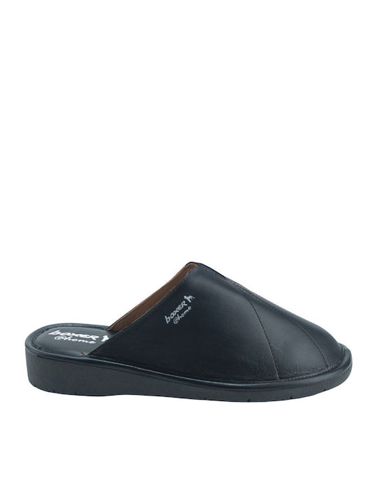 Boxer Din Piele Papuci de Damă de Iarnă Negre