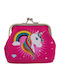 Out of the Blue Unicorn Kids Wallet for Coins with Clasp Fuchsia