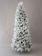 Jersey Snowy Christmas Slim Green Tree with Metallic Base and Built in Branches H180cm