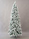 Snowy Christmas Slim Green Tree with Metallic Base and Built in Branches H180cm