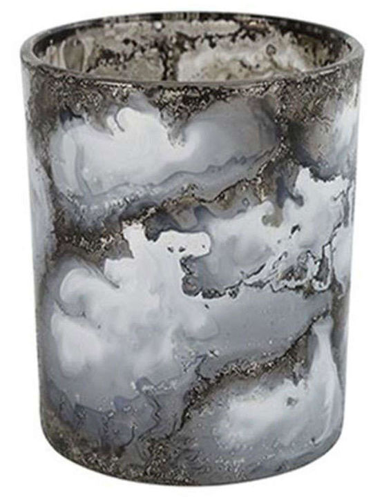 Atmosphera Pietro Kerzenhalter Glas in Gray Farbe 7x7x8cm 1Stück