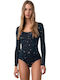 Long Sleeve Bodysuit Blue