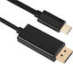 Powertech USB 2.0 Cable USB-C male - DisplayPort male Μαύρο 2m (PTH-071)