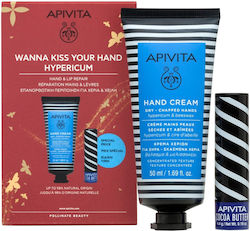 Apivita Moisturizing Cosmetic Set Wanna Kiss Your Hand Suitable for Dry Skin with Lip Balm / Hand Cream