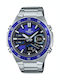 Casio Edifice Analog/Digital Men's Watch 46.9mm Chronograph Battery with Silver Metal Bracelet