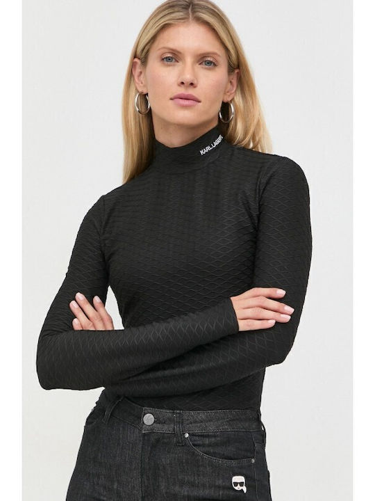 Women's Blouse Long Sleeve Turtleneck Black