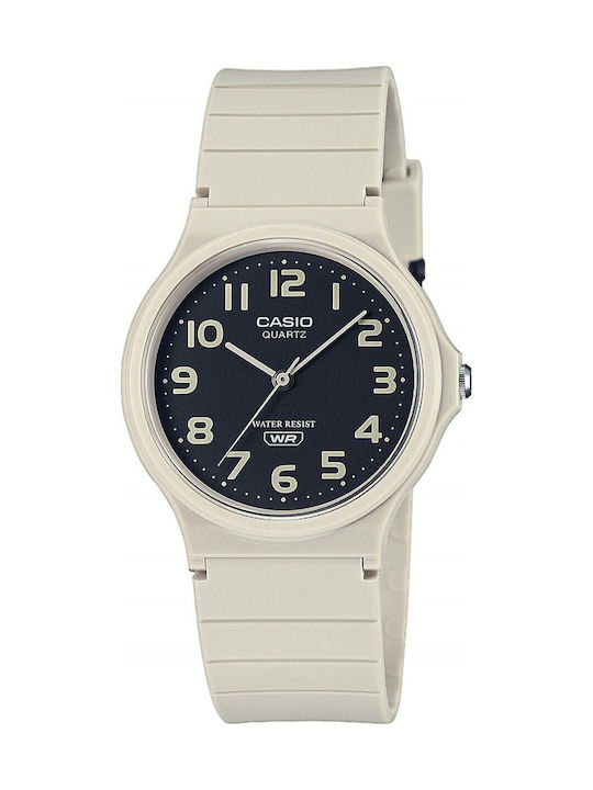 Casio Herrenuhr 34.9mm Batterie mit Beige Kauts...
