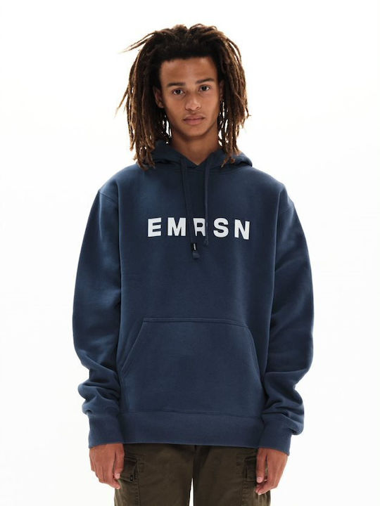 Emerson Φούτερ Navy Μπλε με Κουκούλα