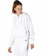 Damen Sweatshirtjacke Kapuzen Weiß