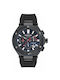 Quantum Watch Chronograph Battery with Black Rubber Strap