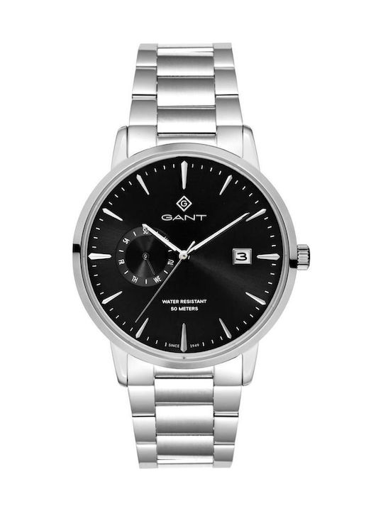 Gant East Hill Ανδρικό Ρολόι 43mm Μπαταρίας με Ασημί Μεταλλικό Μπρασελέ