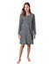 Vamp Winter Cotton Women's Nightdress Black