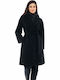 Women's Black Coat with Hood