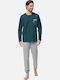 Minerva Positivity Men's Winter Pajamas Set Petrol
