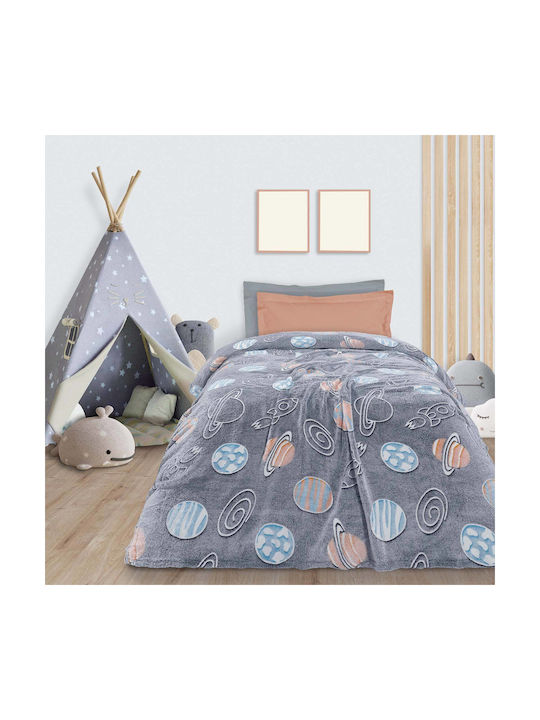 Das Home Κουβέρτα Fleece Φωσφορίζουσα Μπλε 160x220εκ.