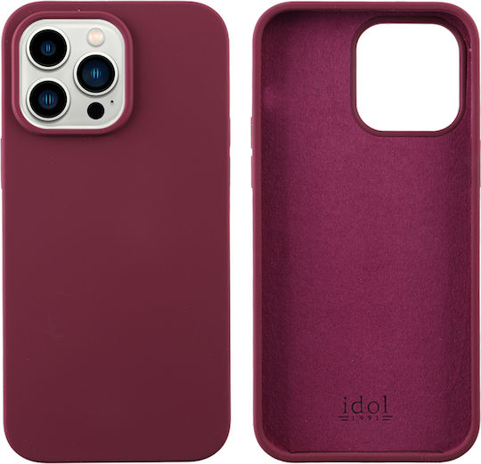 Idol 1991 Velvet Elite Umschlag Rückseite Silikon Burgundisch (iPhone 14 Pro Max)