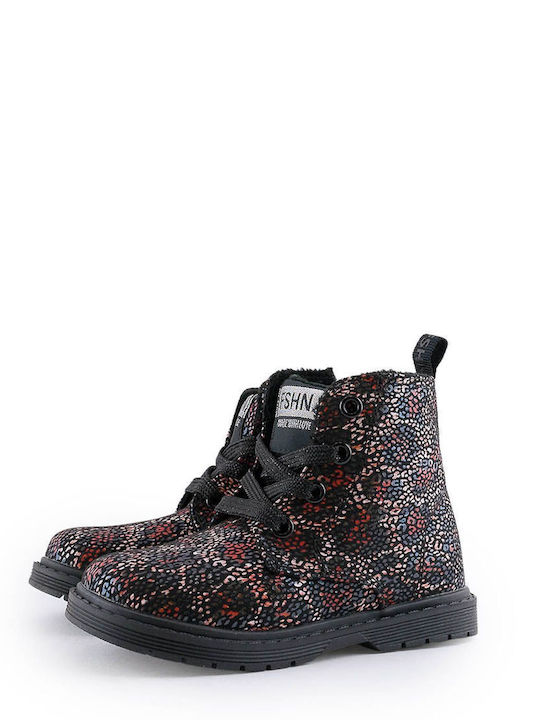 Kinderstiefel mit Schnürsenkeln Schwarz