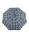 Rainy Times Rain Umbrella Plain Manual Plaid Blue/Yellow