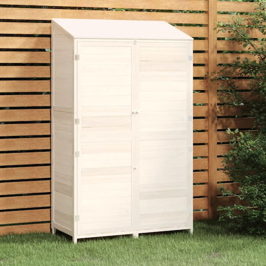 Wooden Garden Shed White L1.02xW0.52xH1.745m