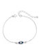 Senza Women's Bracelet with Eye Design in Silver with Zircon 17.5cm