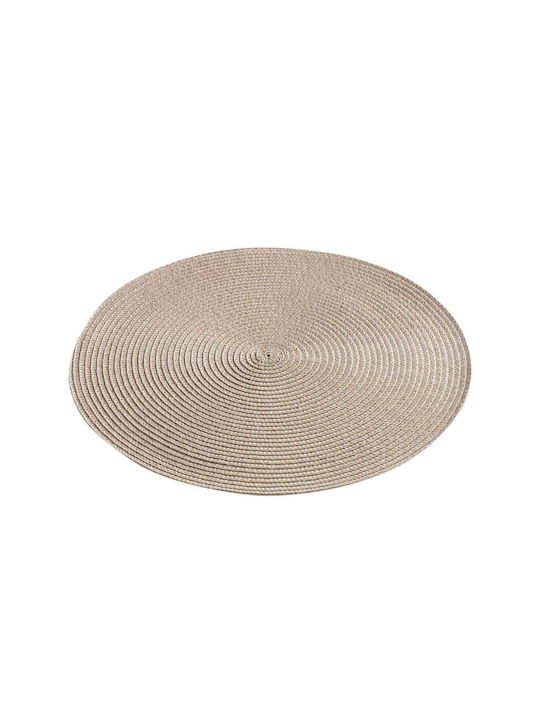 Douceur d'Intérieur Zebulon Placemats Rotund Plastic Taupe 35cm 1buc