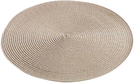 Douceur d'Intérieur Zebulon Placemat Round Plastic Taupe 35cm 1pcs