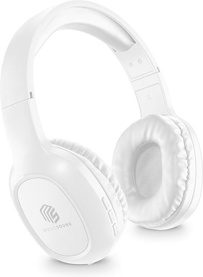 Cellular Line Music Sound Безжични / Жични Over Ear Слушалки с 8 часа Работа Бели
