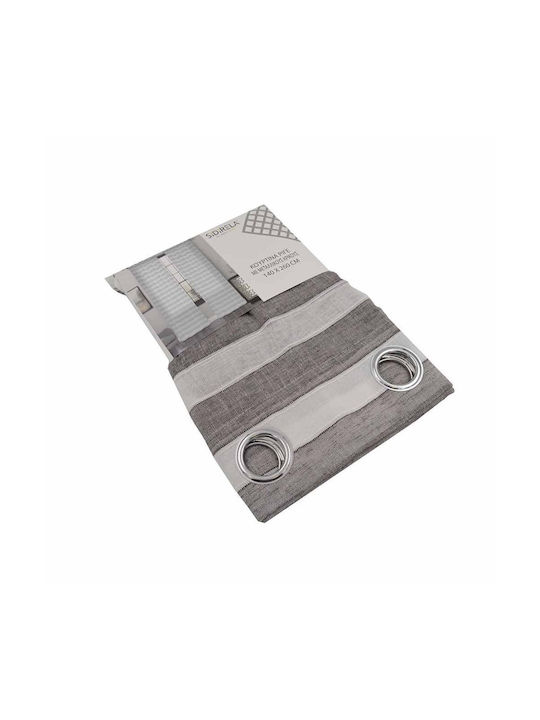 Sidirela Curtain with Grommets Dark Gray 140x260cm