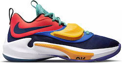 Nike Zoom Freak 3 Χαμηλά Μπασκετικά Παπούτσια Blue / Red / Teal / Yellow