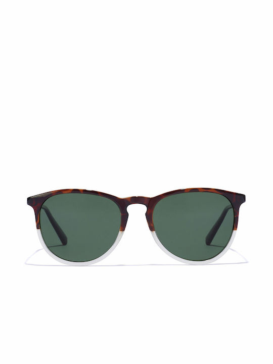 Hawkers Ollie Sunglasses with White Green Tartaruga Plastic Frame and Green Lens