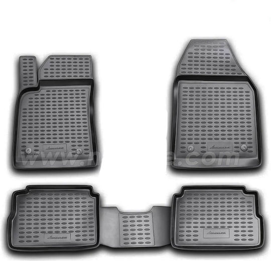 Novline Set of Front and Rear Mats 4pcs Tray Type for Opel Vectra 2002-2009 Black