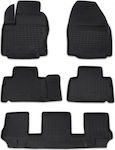 Novline Set of Front and Rear Mats Tray Type 5pcs from Rubber for Ford Galaxy 2006 Black