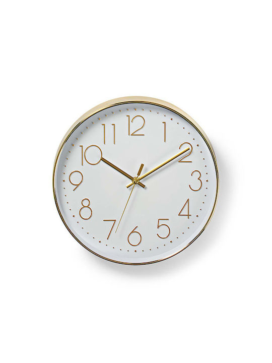 Nedis Ρολόι Τοίχου Πλαστικό Gold / White 30cm