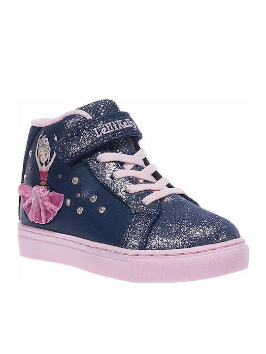 Kids Sneakers High with Scratch & Lights Blue