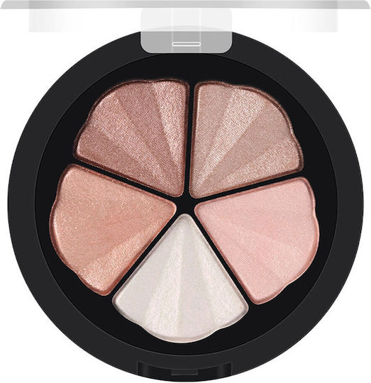 Miss Rose 5 Colors Palette with Eye Shadows in Pressed Powder Form 8g