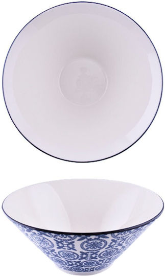 Cok Spain Aljibe Porcelain Salad Bowl Blue 23x23x10cm 12pcs