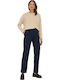 Fiorel Women's Fabric Trousers Navy Blue