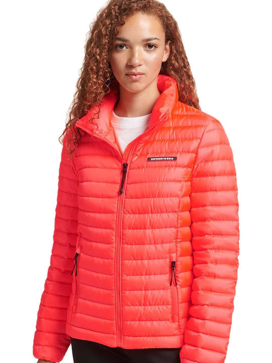 Superdry Code Tech Core Kurz Damen Puffer Jacke für Winter Orange