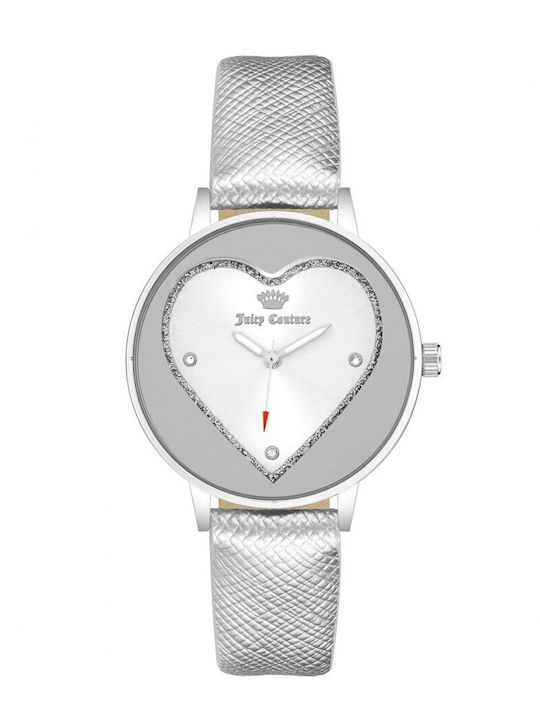 Juicy Couture Women's Watch with Silver Leather Strap